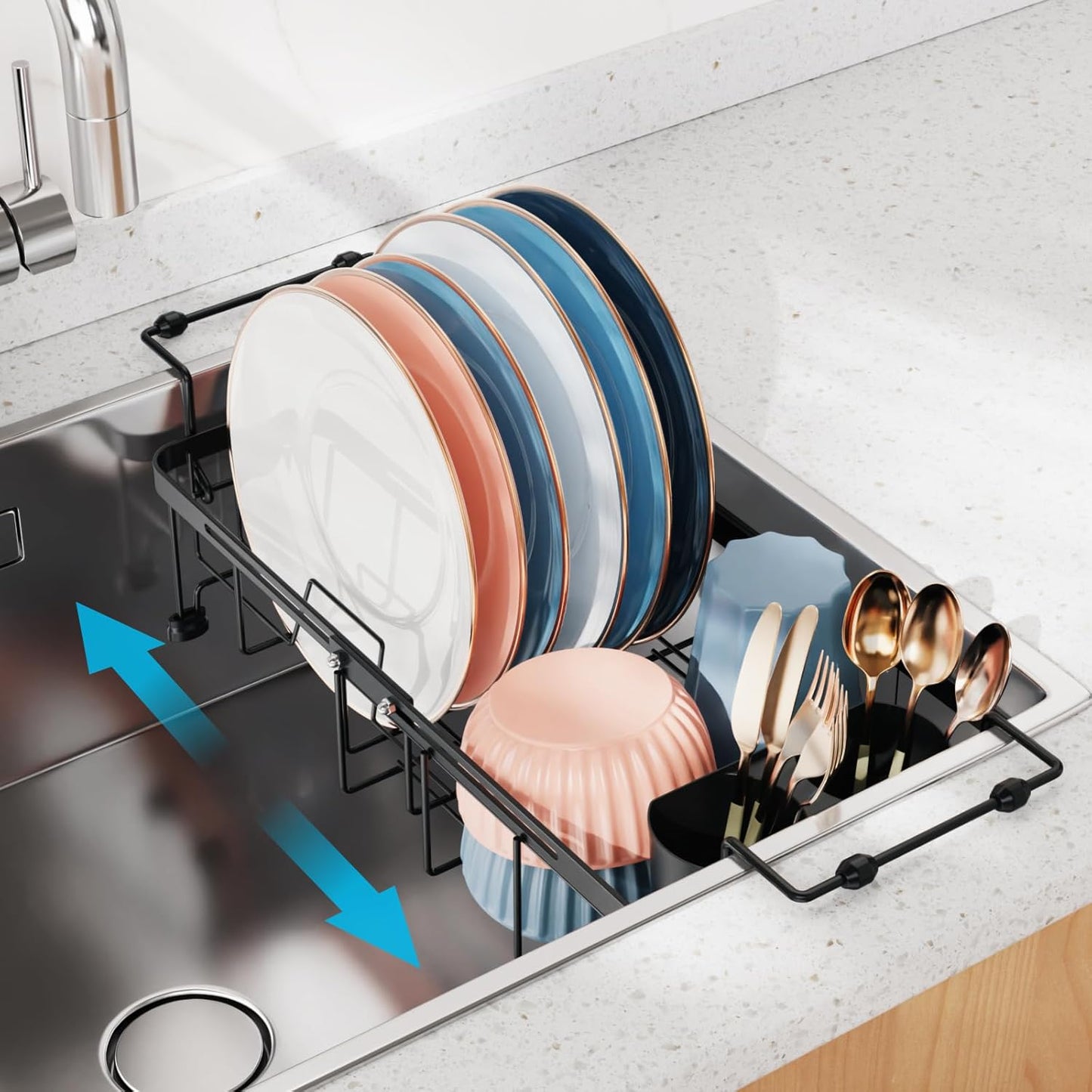 iSPECLE Adjustable Sink Dish Drying Rack