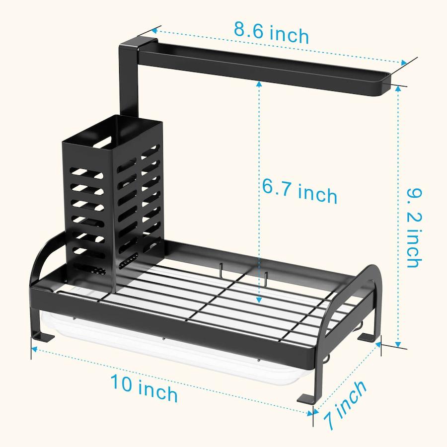  iSPECLE Dish Drying Rack and Sink Caddy Sponge Holder, 2 Tier  Small Dish Racks for Kitchen Counter with Glass Holder and Kitchen Sink  Organizer for Brush & Soap, Bundle Sales